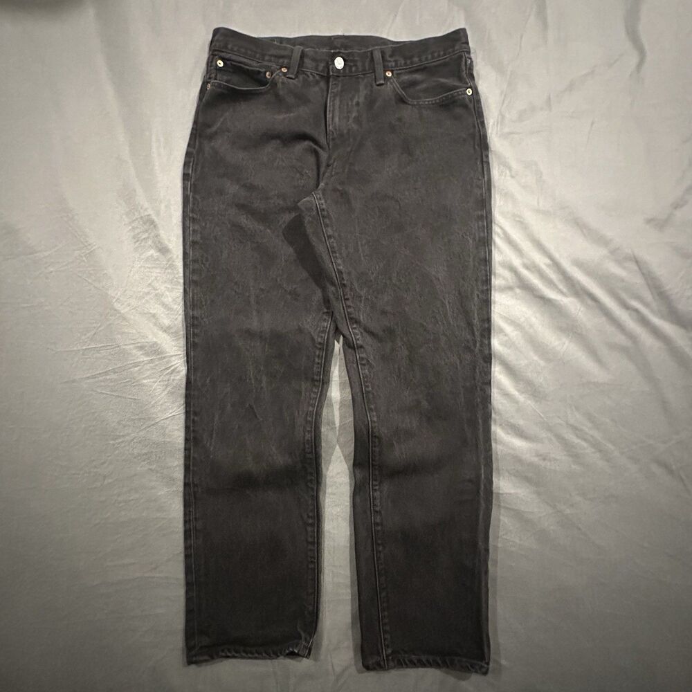 Levis 541 Jeans Mens 36x32 White Oak Cone Denim Made in USA Black Straight Leg